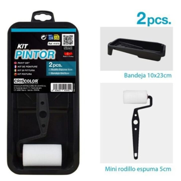 Cris Color Kit Pintor Rullo in microfibra 5cm  + Cestello 10 x 23 cm
