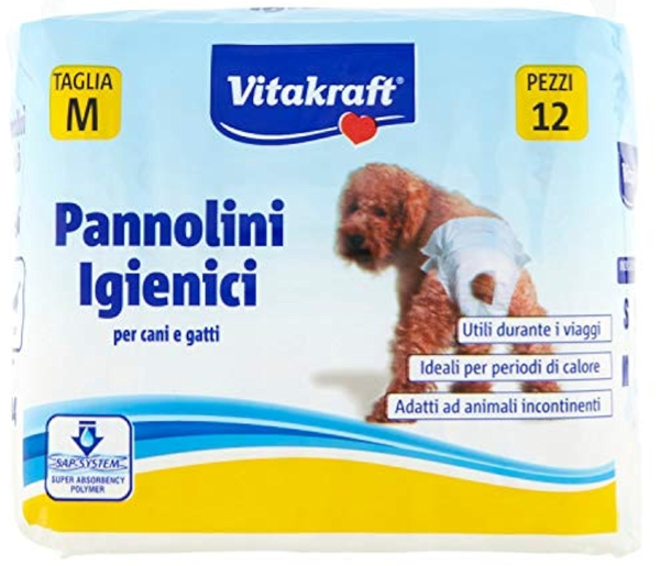 Vitakraft Pannolini Igienici per Cani e Gatti tg M pz 12