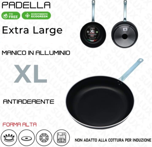 Zanetti Padella XL Ø 34 con manico in Acciaio