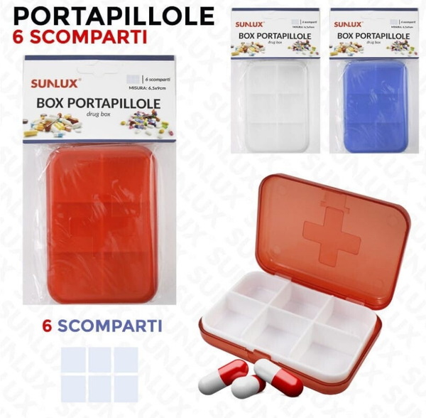 Sunlux Box Portapillole 6 scomparti