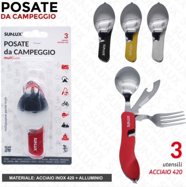 Sunlux Posate da Campeggio Multiuso