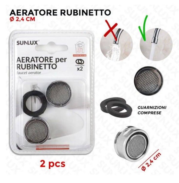 Sunlux Aeratore Per Rubinetto Filtro 2,4cm