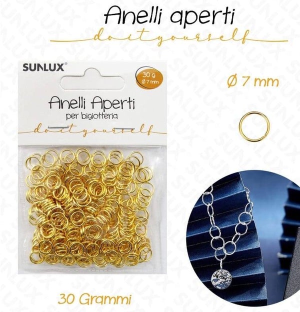 Sunlux Anelli Aperti Per Bigiotteria 30gr 7mm
