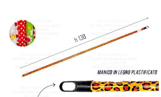 Irge Manico in Legno Plastificato 130cm Leopardato