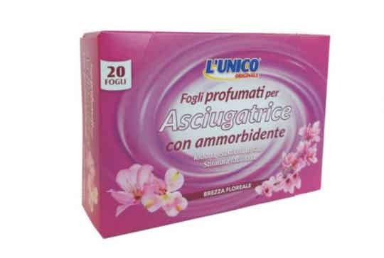 L'Unico Fogli Profumati per Asciugatrice con Ammorbidente Brezza Floreale 20pz