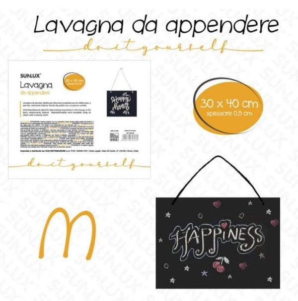 Sunlux Lavagnetta Appendibile 30x40 Spessore 5mm in Legno