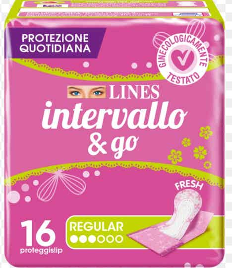 Lines Intervallo e Go Assorbente Ripiegato Regular Senza Ali 16 pezzi