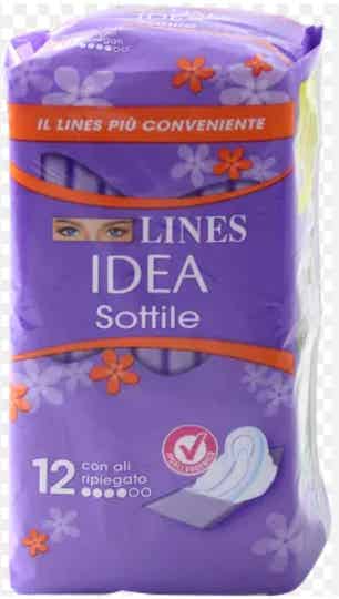 Lines Idea Assorbente Sottile Ripiegato con Ali 12pz