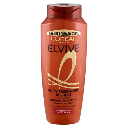 L'Oreal Elvive 300ml Shampoo Olio Straordinario Jojoba Capelli Spessi e Molto Secchi