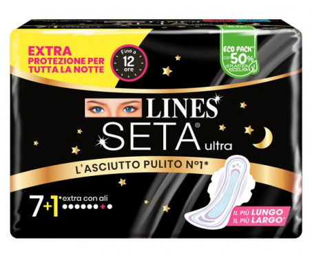 Lines Seta Ultra Assorbenti Extra Notte 7 + 1