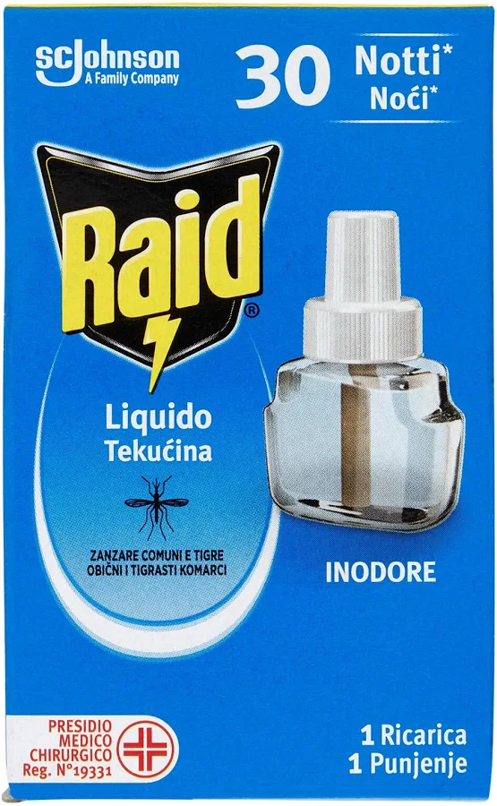 Raid Liquido Ricarica Inodore 30 Notti 21ml - Antizanzare