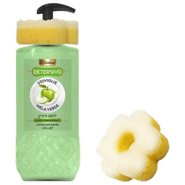 Setahome Super Concentrato Piatti e Stoviglie Mela Verde 1000ml + Spugna