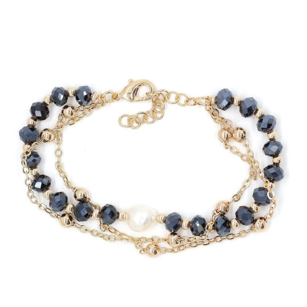 Bracciale Multifili con Perline di Vario Tipo cm 17 + est 3