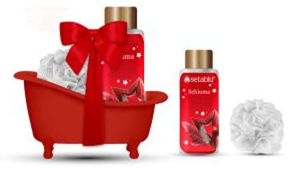 Setablu Bagnoschiuma + Spugna con espositore vasca