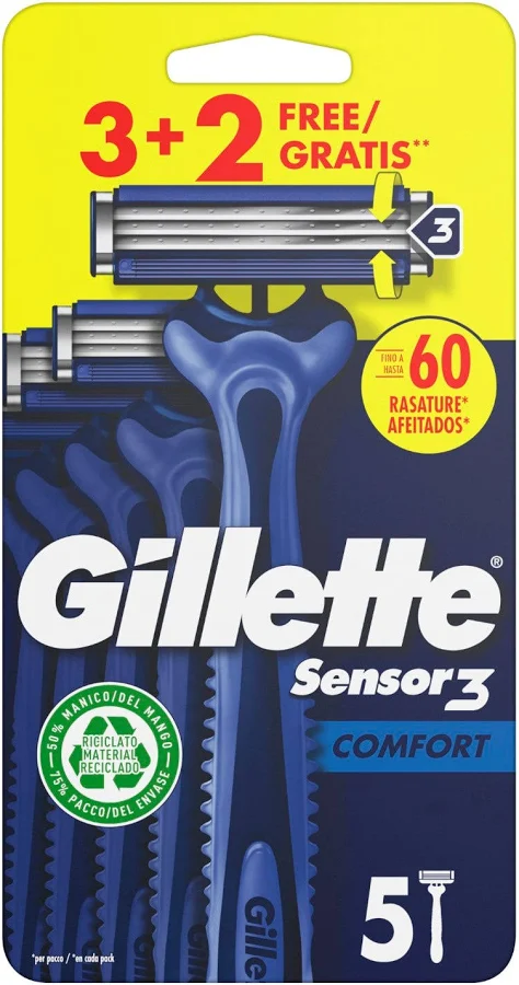 Gillette Rasoio Sensor 3 Comfort 3 + 2 pz