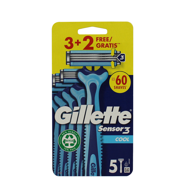 Gillette Rasoio Sensor 3 Cool 3 + 2 pz