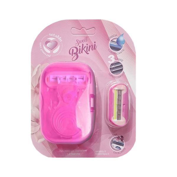 Setablu Mini Rasoio Sweet Bikini 3 Lame da viaggio con Ricambio