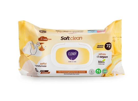 Clendy Soft Clean Salviette Imbevute all'Olio di Argan