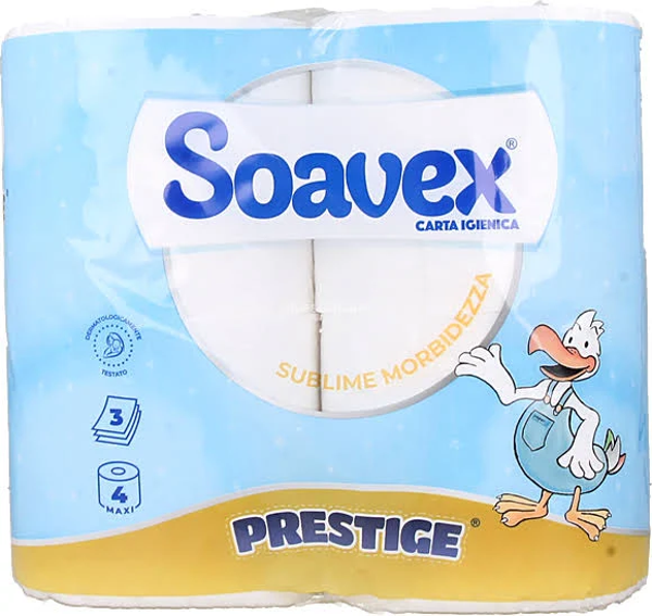 Soavex Carta Igienica Prestige 4 Rotoli 3 Veli