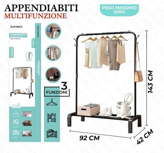 Bathrex Appendiabiti Multifunzione Con Ganci Multiuso