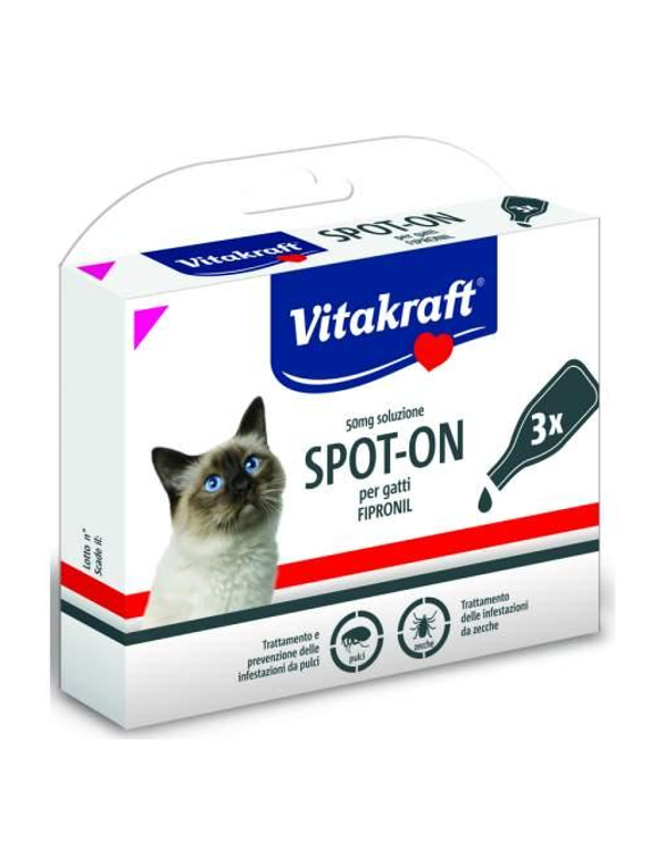 Vitakraft Spot - On Antipulci e Zecche per Gatti X 3
