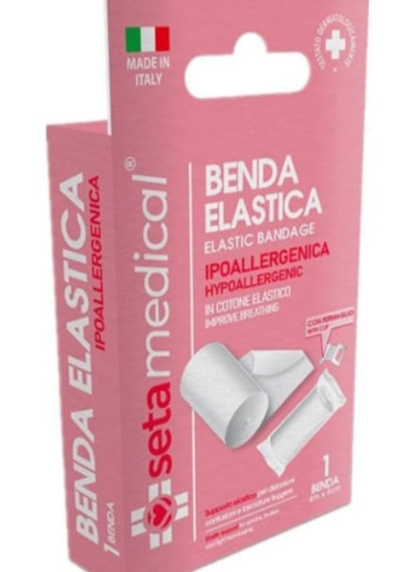 Seta Blu Benda Elastica in Cotone Elastico 4mt x 6cm