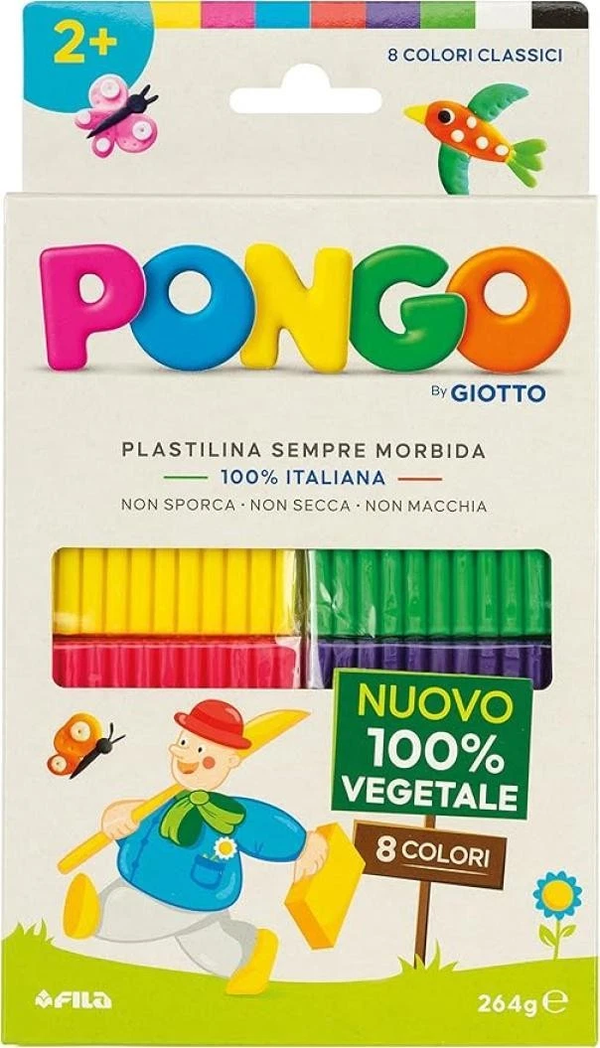 Pongo Pasta Plastilina 8 Colori Assortiti 264gr
