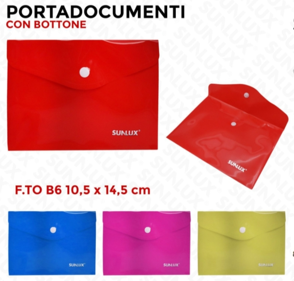 Sunlux Portadocumenti con Bottone f.to B6