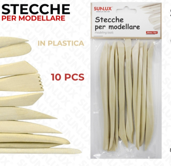 Sunlux Attrezzi Per Modellare pz 10 in Plastica