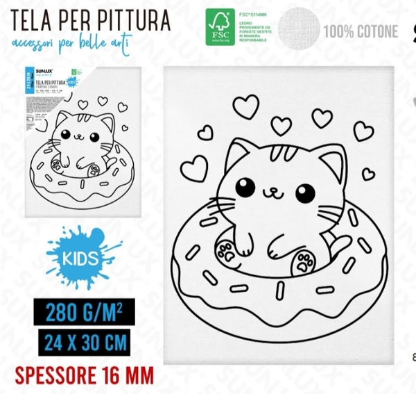 Sunlux Tela per Pittura 24 x 30cm 280gr 16mm