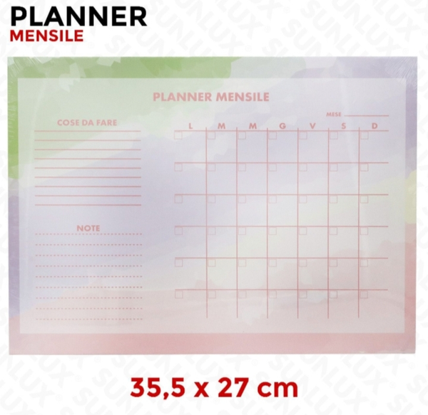 Sunlux Planner Mensile 35,5 x 27 cm