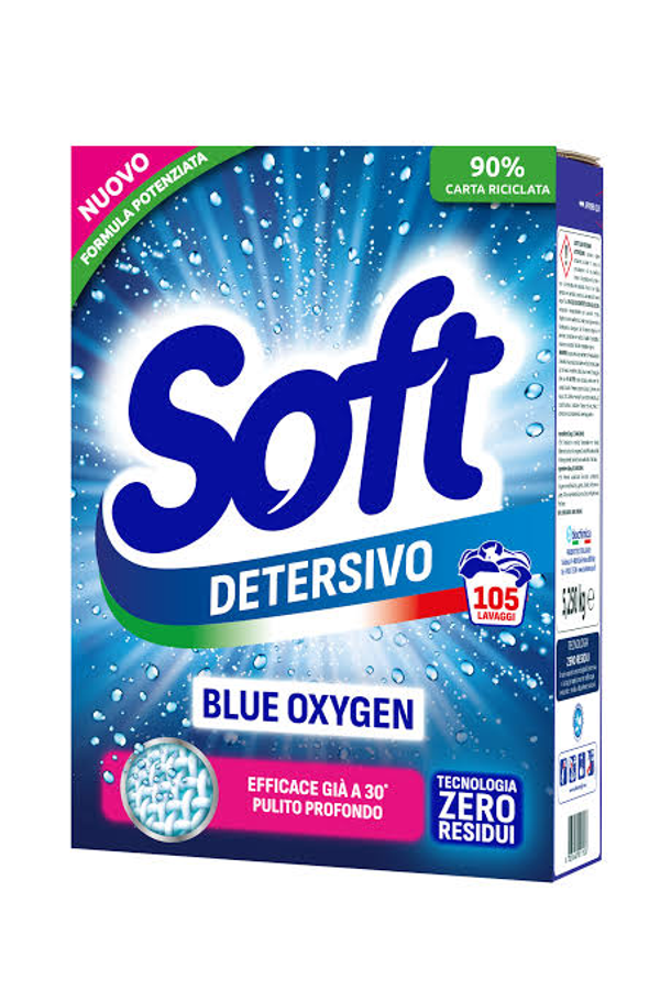 Soft Detersivo Lavatrice Polvere Blue Oxygen 150 Lavaggi