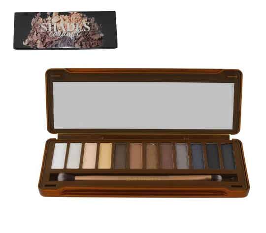 Face Complex 4 Shades Palette 12 Ombretti con Pennello Doppia Sfumatura Caramel
