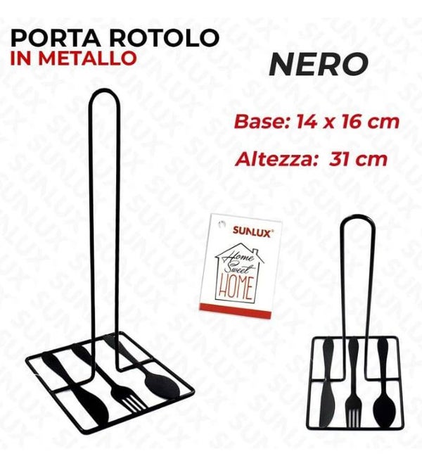 Sunlux Porta Rotolo in Metallo 14 x 16 h 32cm