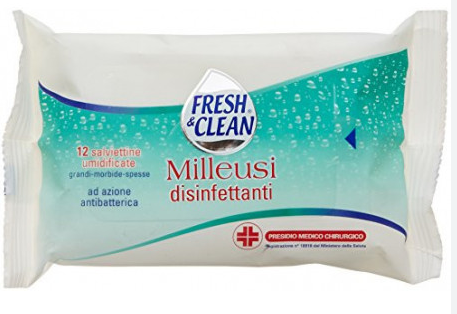 Fresh & Clean Salviettine Umidificate Milleusi Disinfettanti 12pz