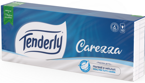 Tenderly Fazzoletti 10 pacchetti 100% cellulosa Carezza Morbidi e Vellutati