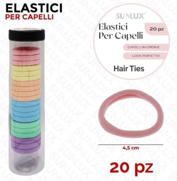 Sunlux Set 20pz Elastici per Capelli