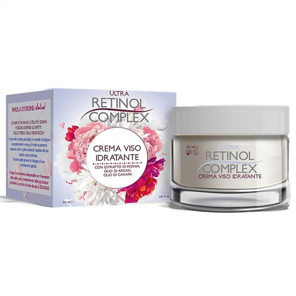 Retinol Complex Crema Viso Idratante Peonia, Olio di Argan, Olio di Canapa 50 ml