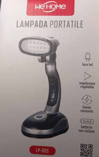 We Home Lampada da Tavolo Portatile Led Batterie NON Incluse