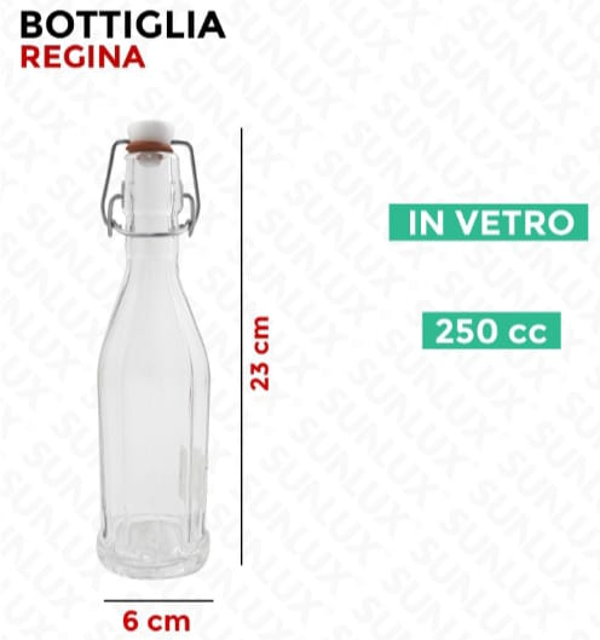 Sunlux Bottiglia in Vetro 250ml con tappo