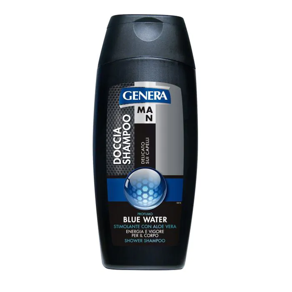 Genera Doccia Shampoo Man Blue Water Estratto di Menta e Aloe Vera 300ml