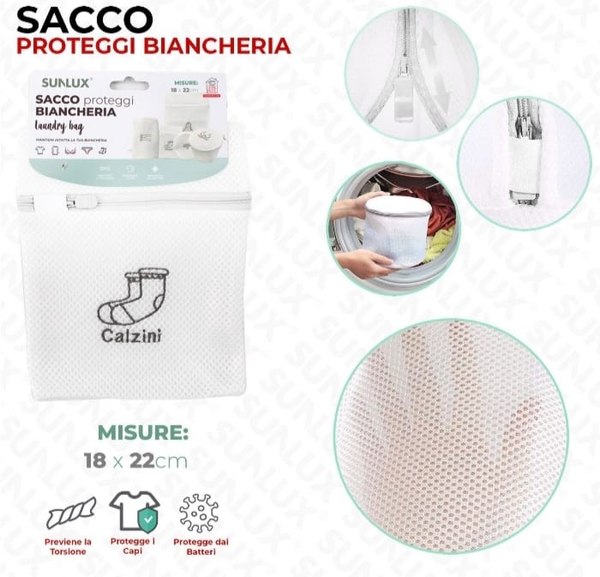 Sunlux Sacco Proteggi Biancheria Calzini 18 x 22 cm