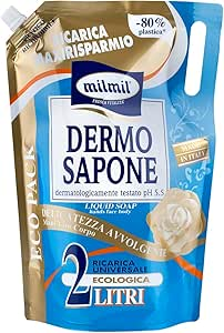 Mil Mil Sapone Liquido Dermo Sapone Ricarica Mani Viso e Corpo Delicatezza Avvolgente 2l