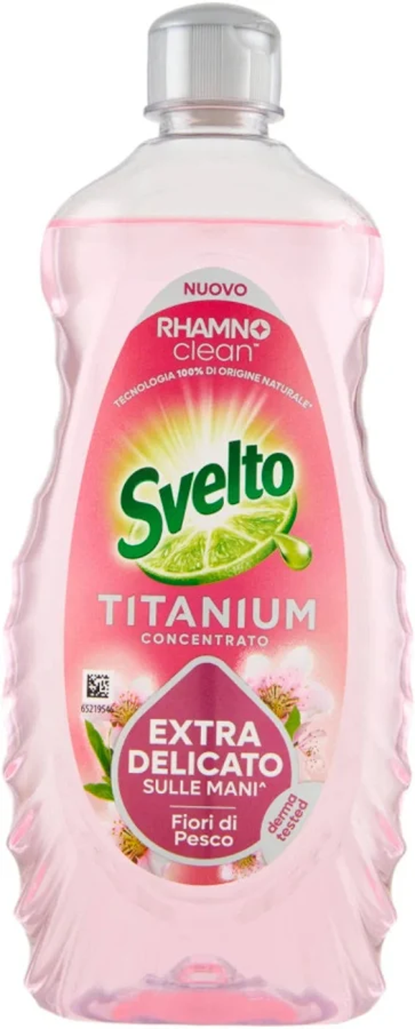 Svelto detersivo piatti Titanium Concentrato Extra Delicato sulle Mani Fiori di Pesco 650ml