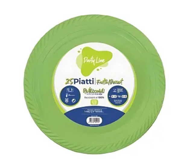 Party Line Piatti Frutta Dessert 25 pz Colorati