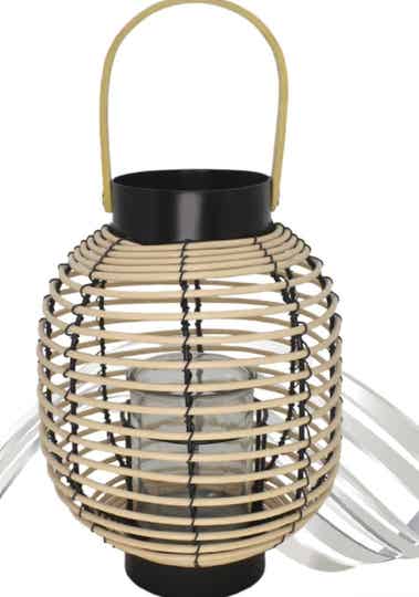 FGF Lanterna Porta Candela Rattan 19 x 19 x 24 cm