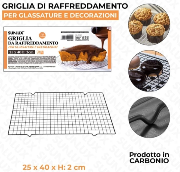 Sunlux Griglia da Raffreddamento 25 x 40cm h2cm