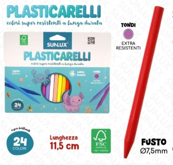 Sunlux Plasticarelli Ø7,5mm Colori Super Brillanti 24pz