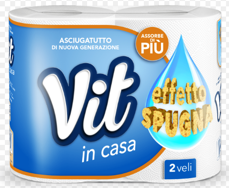 Vit Carta Asciugatutto Effetto Spugna 2 rotoli