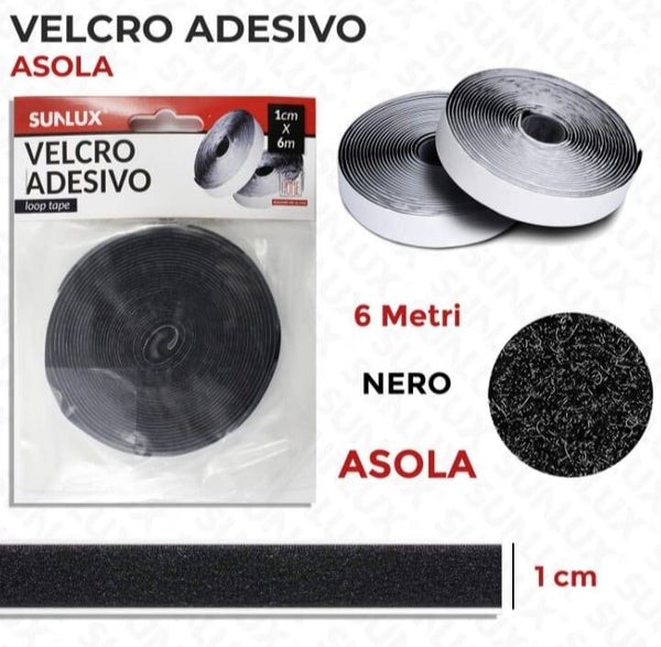 Sunlux Vecro Adesivo 1cm X 6m